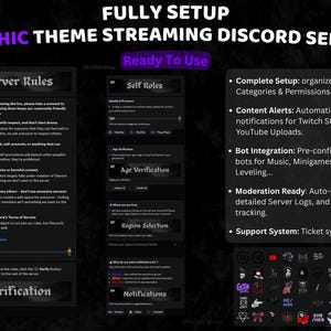 Gothic Streaming Discord Server | Fully Setup & Ready to Use | Auto Stream Alerts | Ownership Transfer