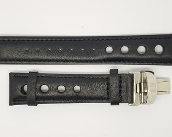24 mm Bracelet en cuir de crocodile Alligator Genuine Butterfly avec boucle déployante en acier inoxydable 24 Bleu moyen avec cou 24 mm Bracelet en cuir de crocodile Alligator Genuine Butterfly avec boucle déployante en acier inoxydable 24 Bleu moyen avec cou