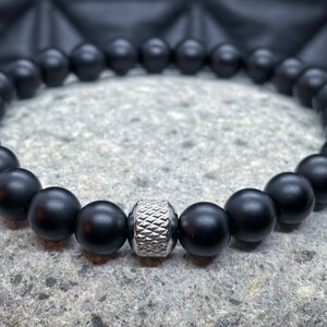Onyx in 8mm. Natural stone bracelet. Bachelorette party gift. Men&#39;s bracelet. Women&#39;s bracelet. Semi-precious stone. Handmade jewelry.