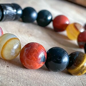 Bracelet in 10mm mixed. Natural stone bracelet. EVJF gift. Men&#39;s wristband. Women&#39;s bracelet. Semi-precious stone. Handmade jewelry.