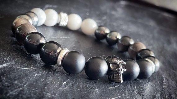 Bracelet Pierres Naturelles Turquoise - 10 Mm - Acier Inoxydable - Unisexe (Homme/Femme) - Neuf Avec étiquettes