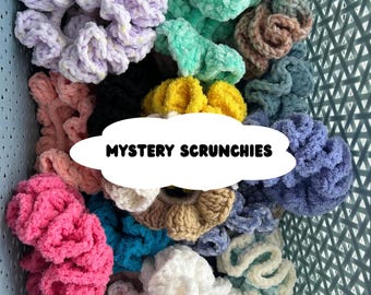 Wholesale- Mystery Colors Crochet scrunchies set of 10 Handmade Mystery Color Crochet Hair Scrunchies, Two Pack, Blind Bag  main image 3