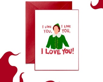Will Ferrel Elf Christmas Card - Funny Pop Culture Greeting Card
