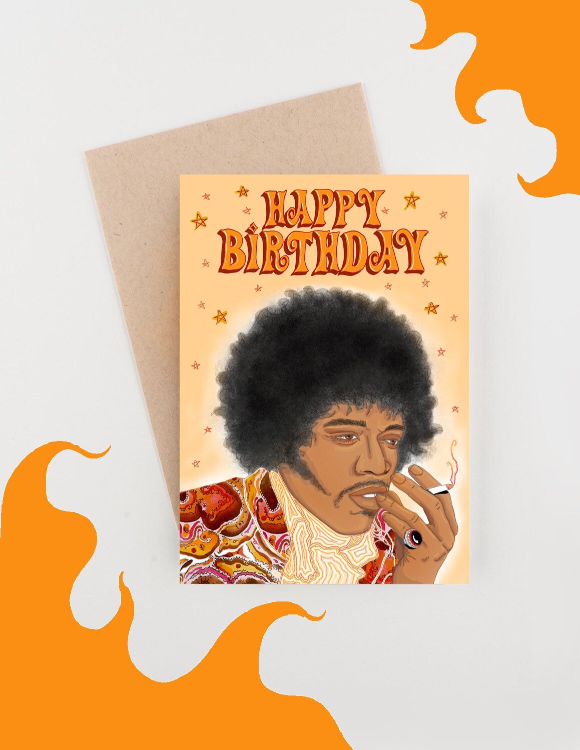 Jimi Hendrix Themed Psychedelic Birthday Card Sixties - Etsy