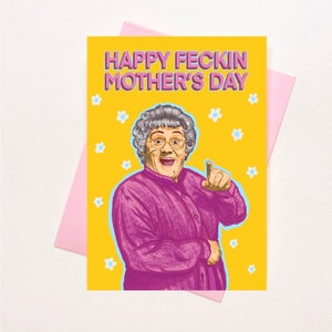 CARTÃO DE DIA DAS MÃES com tema Mrs Browns Boys - Cartão de felicitações engraçado da cultura pop