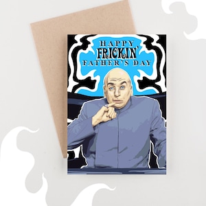 Dr Evil thema VADERDAGKAART - grappige Austin Powers popcultuur wenskaart