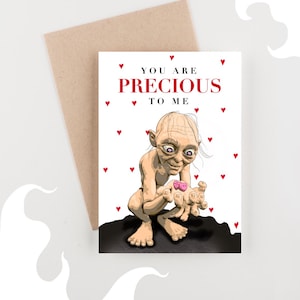 Tarjeta de San Valentín con temática de El Señor de los Anillos: Gollum, mi tesoro Tarjeta de felicitación divertida: El Hobbit