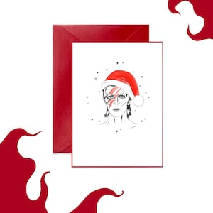 David Bowie Tarjeta de Navidad temática - Music Pop Culture Greeting Card