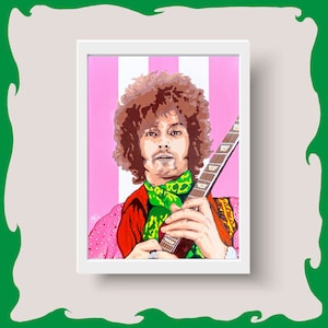 Retrato de arte pop dos anos 60 de Eric Clapton - Reimpressão de pintura psicodélica - (CREAM, Jack Bruce, Ginger Baker)