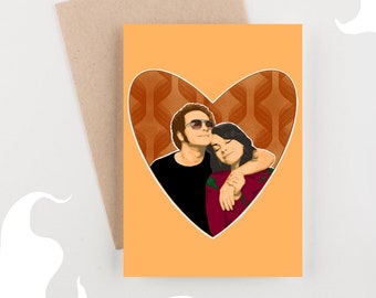 Esa tarjeta de día de Los años 70 muestran con temática de San Valentín - Pop Culture TV Show Tarjeta de felicitación - Jackie & Hyde