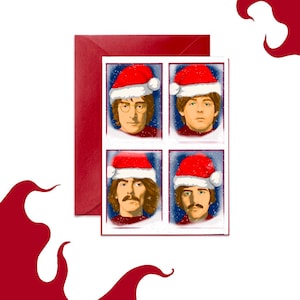 Cartão de Natal inspirado nos BEATLES - Cartão musical feito à mão