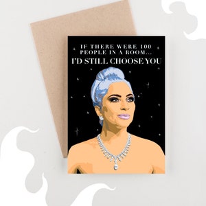Carte de Saint-Valentin pop culture - Carte de voeux drôle Lady Gaga Meme