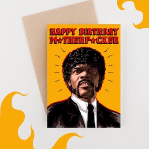 Cartão de aniversário com tema Pulp Fiction - Cartão comemorativo engraçado da cultura pop de Tarantino