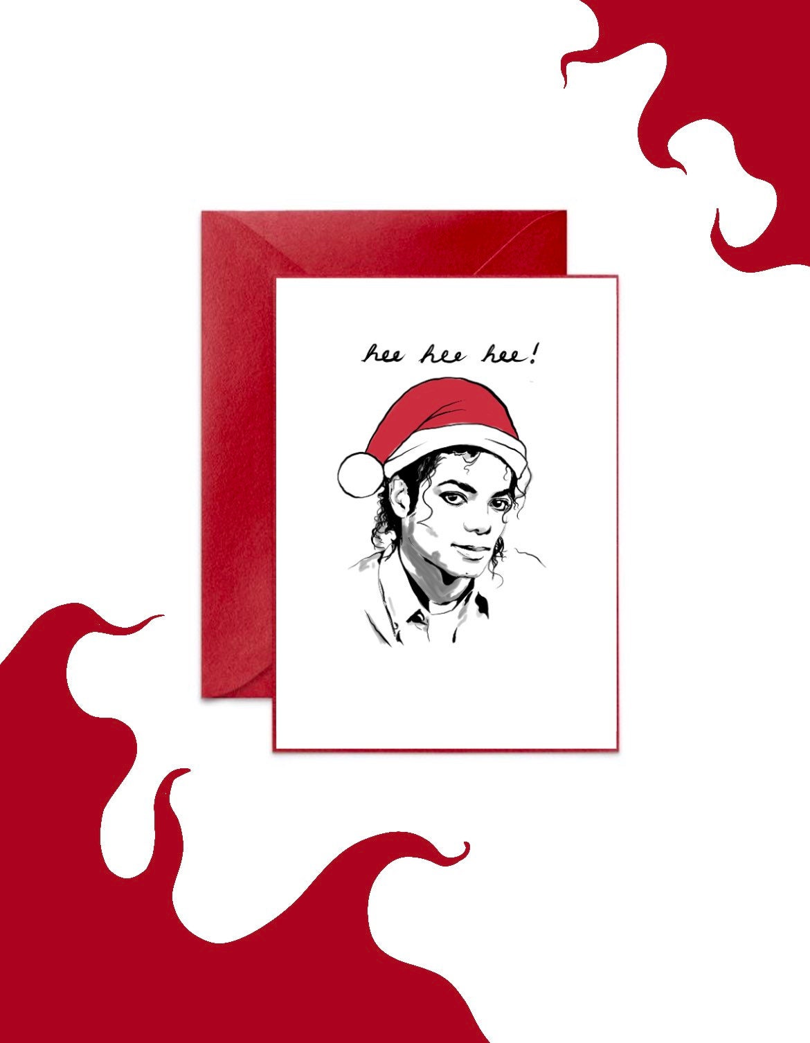 Michael Jackson Christmas Card Funny Pop Culture Greeting - Etsy