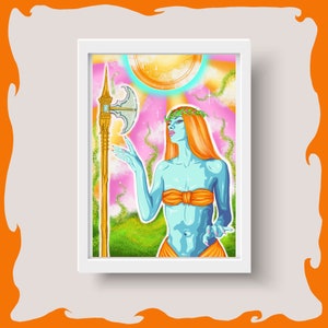 The Psychedelitress - Psychedelic Princess Mystical Digital Art Print - Trippy Wall Decor