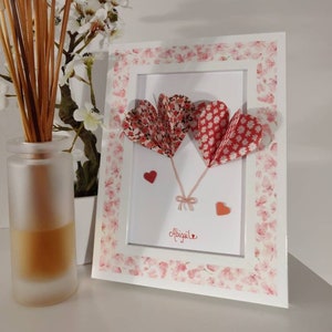 Frame for interior decoration, bedroom, mother's day, birthday gift, birth | Two heart balloons with personalized message