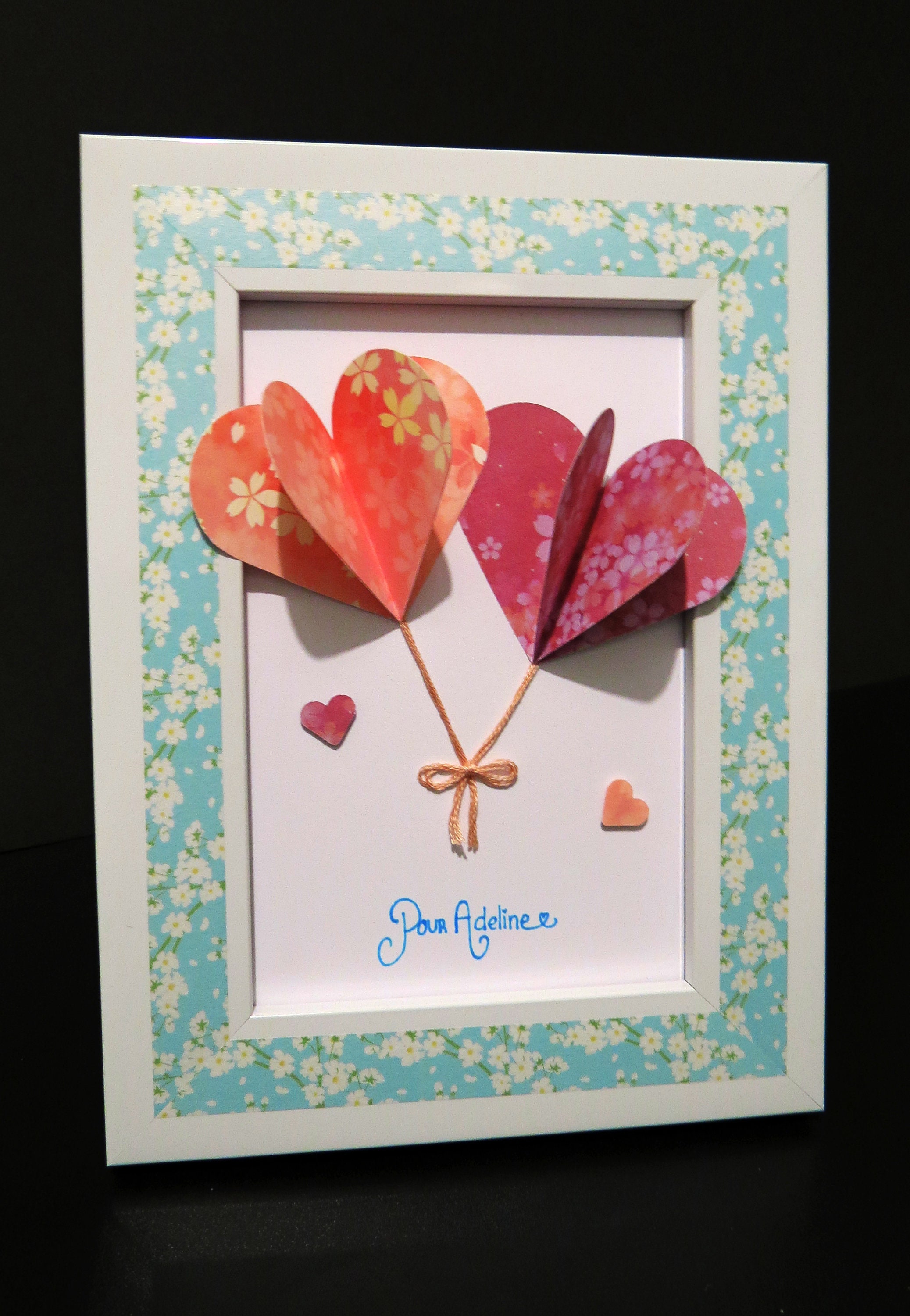 Cadre | Deux Ballons Coeur Personnalisable