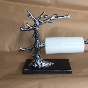 Objeto decorativo de metal fundido inspirado em árvore plana, suporte de toalha de papel, decoração de cozinha, acessórios de cozinha