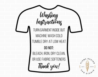 Download Washing Instruction SVG T shirt Instruction SVG Shirt Care | Etsy