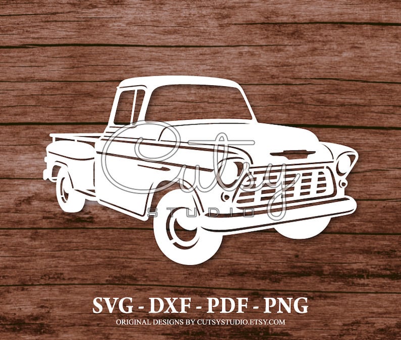 SVG Chevy 3200 Pickup Truck Silhouette Cut Files Designs, Clip Art, Paper, Craft, Laser, Cricut, Scan n Cut, Cameo and Printable image 1