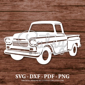 SVG Chevy Apache Classic Pickup Truck Silhouette Cut Files Designs, Clip Art, Paper, Craft, Laser, Cricut, Scan n Cut, Cameo and Printable