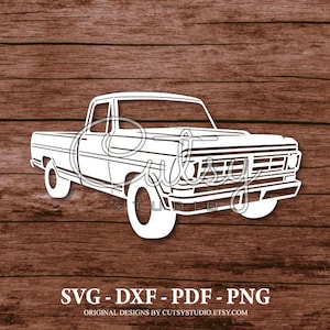 SVG FORD F100 1992 Truck Silhouette Cut Files Designs, Clip Art, Paper, Craft, Laser, Cricut, Scan n Cut, Cameo and Printable