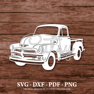 SVG Chevy 3100 Pickup Truck (1954) Silhouette Cut Files Designs, Clip Art, Paper, Craft, Laser, Cricut, Scan n Cut, Cameo and Printable