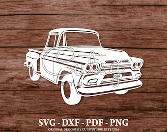 Silhouette de camionnette GMC 100 SVG, fichiers de coupe, clipart, papier, créations artisanales, laser, Cricut, Scan n Cut, camée et imprimable