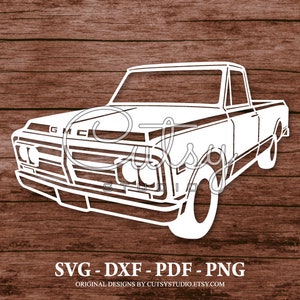 Silhouette de camionnette GMC SVG 1970 fichiers de coupe, clipart, papier, créations artisanales, laser, Cricut, Scan n Cut, camée et imprimable