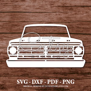 SVG Ford F100 Pickup Truck 1972 Grill Silhouette Cut Files Designs, Clip Art, Paper, Craft, Laser, Cricut, Scan n Cut, Cameo and Printable