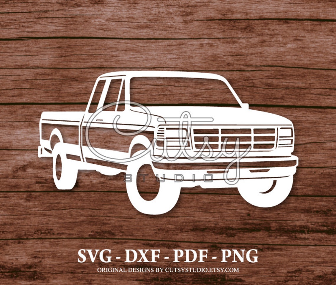 Svg Ford F250 Pickup Truck 1995 Silhouette Cut Files Designs Etsy