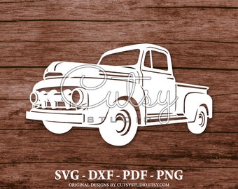 SVG Ford-F 100 (1952) silhouet snijden bestanden ontwerpen, illustraties, papier, ambacht, laser, Cricut, scan en knippen, cameo en afdrukbaar