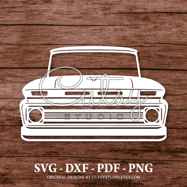 SVG Vintage Chevy C10 60s Pickup Truck Silhouette Cut Files Designs, Clip Art, Paper, Craft, Laser, Cricut, Scan n Cut, Cameo and Printable