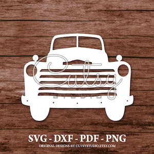 SVG Chevy Truck 1953 Front View Silhouette Cut Files Designs, Clip Art, Paper, Craft, Laser, Cricut, Scan n Cut, Cameo and Printable