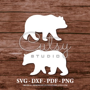 Cricut ScanNCut Cameo カッティング テンプレート用の SVG クマのシルエット カット ファイル
