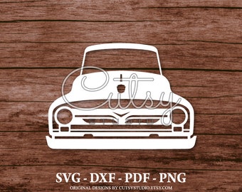 SVG FORD F100 1955 Pickup Truck Silhouette Cut Files Designs, Clip Art, Paper, Craft, Laser, Cricut, Scan n Cut, Cameo and Printable