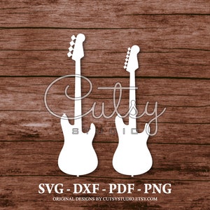 SVG elektrisch snoer en basgitaar silhouet snijden bestanden ontwerpen, illustraties, papier, knutselen, laser, Cricut, scan en knippen, cameo en afdrukbaar