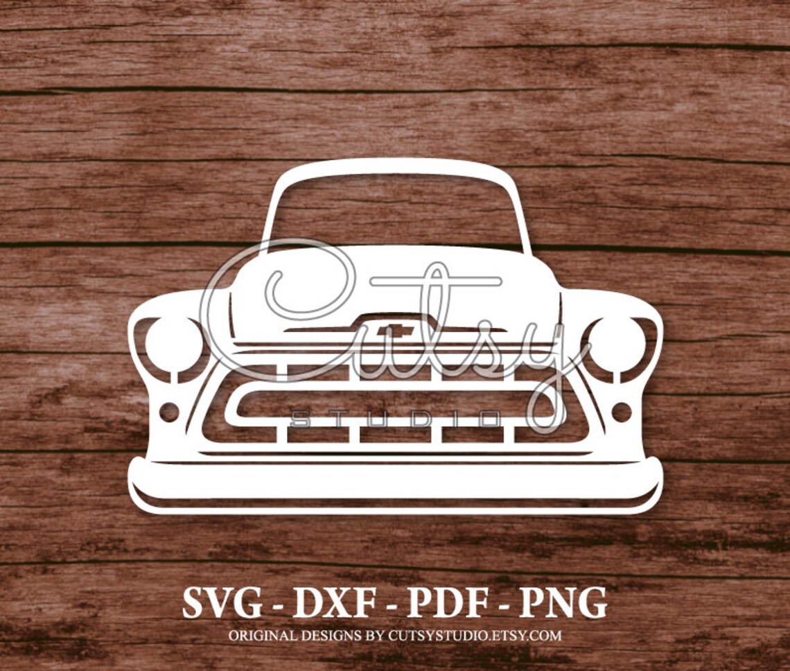 SVG Chevy Truck 1950 Grill Silhouette Cut Files Designs Clip Etsy
