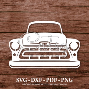 SVG シボレー トラック 1950 グリル シルエット カット ファイル デザイン、クリップ アート、ペーパー、クラフト、レーザー、クリカット、スキャン アンド カット、カメオ、印刷可能