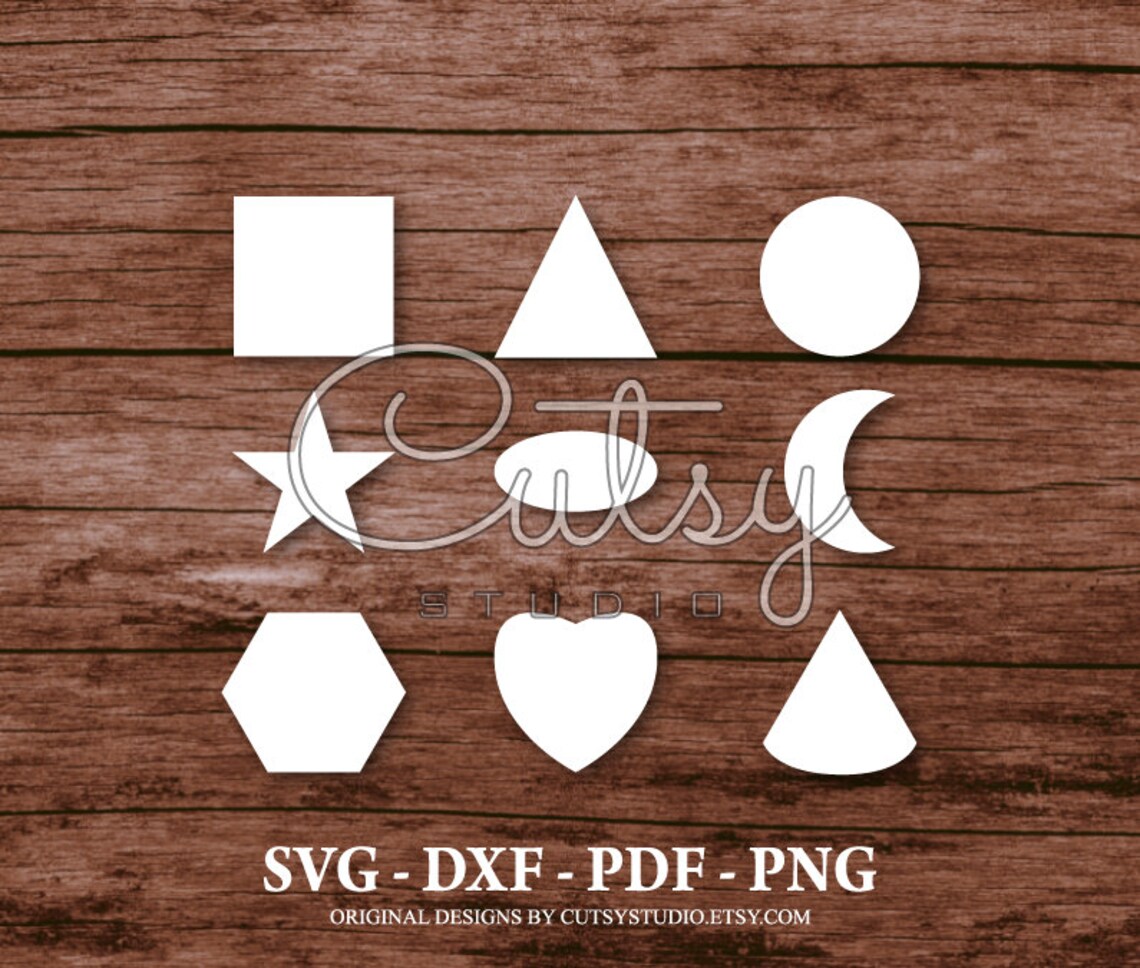 SVG Basic Geometric Shapes For Kids Silhouette Cut Files Etsy