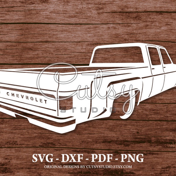 SVG Chevrolet Dually Pickup Rear View Silhouette Cut Files Designs, Clip Art, Paper, Craft, Laser, Cricut, Scan n Cut, Cameo and Printable