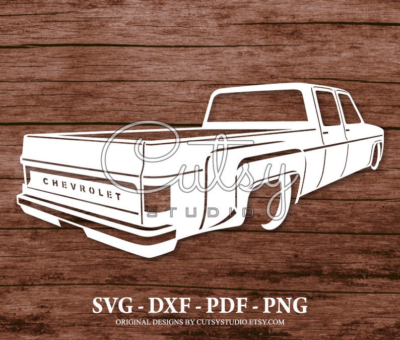 SVG Chevrolet Dually Pickup Rear View Silhouette Cut Files Etsy