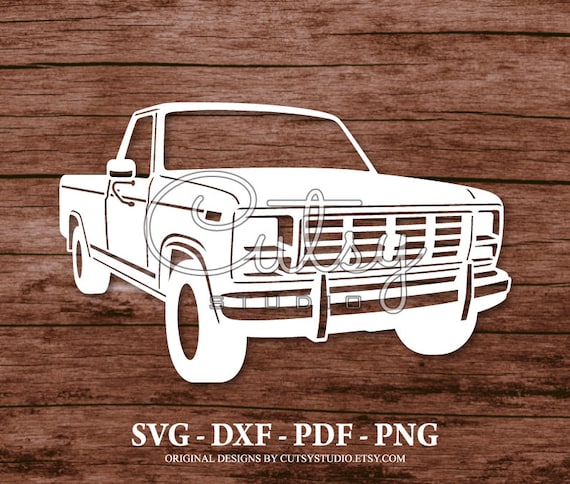 SVG Ford F150 Pickup Truck 1980 Silhouette Cut Files Designs