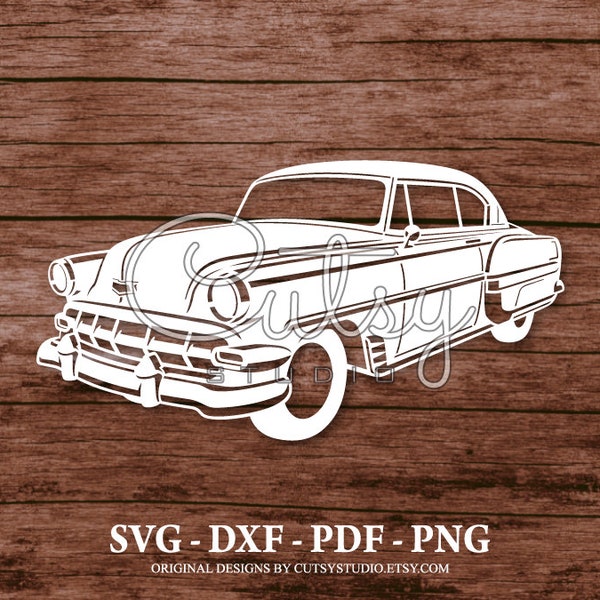 SVG Chevrolet Bel Air Silhouette Cut Files Designs, Clip Art, Paper, Craft, Laser, Cricut, Scan n Cut, Cameo and Printable