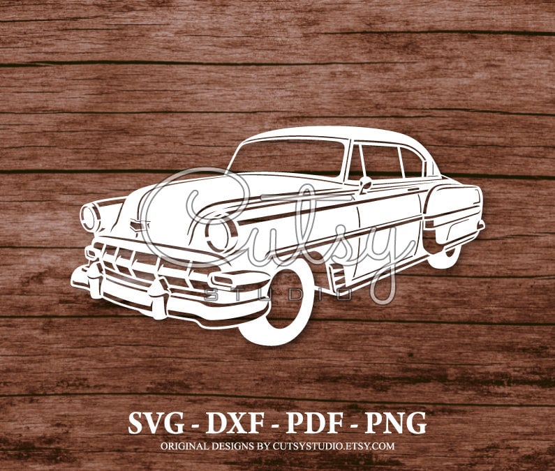 T-shirt Maniche Corte Chevy Bel Air 1954 | Silhouette Auto D'epoca | Unisex