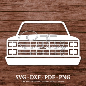 SVG Chevrolet C-10 Pickup Truck 1983 Silhouette Cut Files Designs, Clip Art, Paper, Craft, Laser, Cricut, Scan n Cut, Cameo and Printable