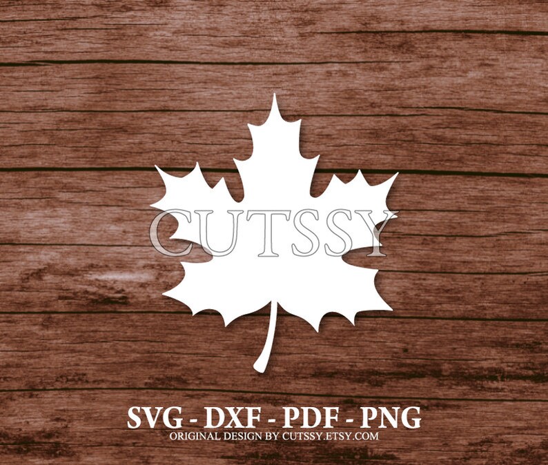 Svg Maple Leaf Stencil Silhouette Monogram Vector Dxf Etsy