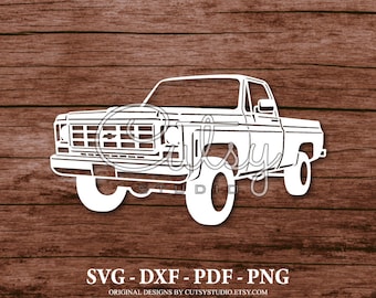 Pliki do cięcia sylwetki SVG Chevy C10 (1979-1980) Projekty, Clip Art, Papier, Rękodzieło, Laser, Cricut, Scan n Cut, Cameo i do druku