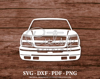SVG Chevy Silverado K-1500 (2005) Silhouette Cut Files Designs, Clip Art, Paper, Craft, Laser, Cricut, Scan n Cut, Cameo and Printable