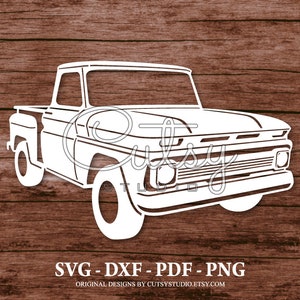 SVG Chevy C-10 1963 Stepside Truck Silhouette Cut Files Designs, Clip Art, Paper, Craft, Laser, Cricut, Scan n Cut, Cameo and Printable